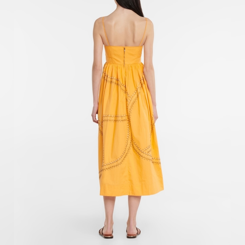 Ulla Johnson Mariza Poplin Midi Dress in Papaya - Picture 9 of 14